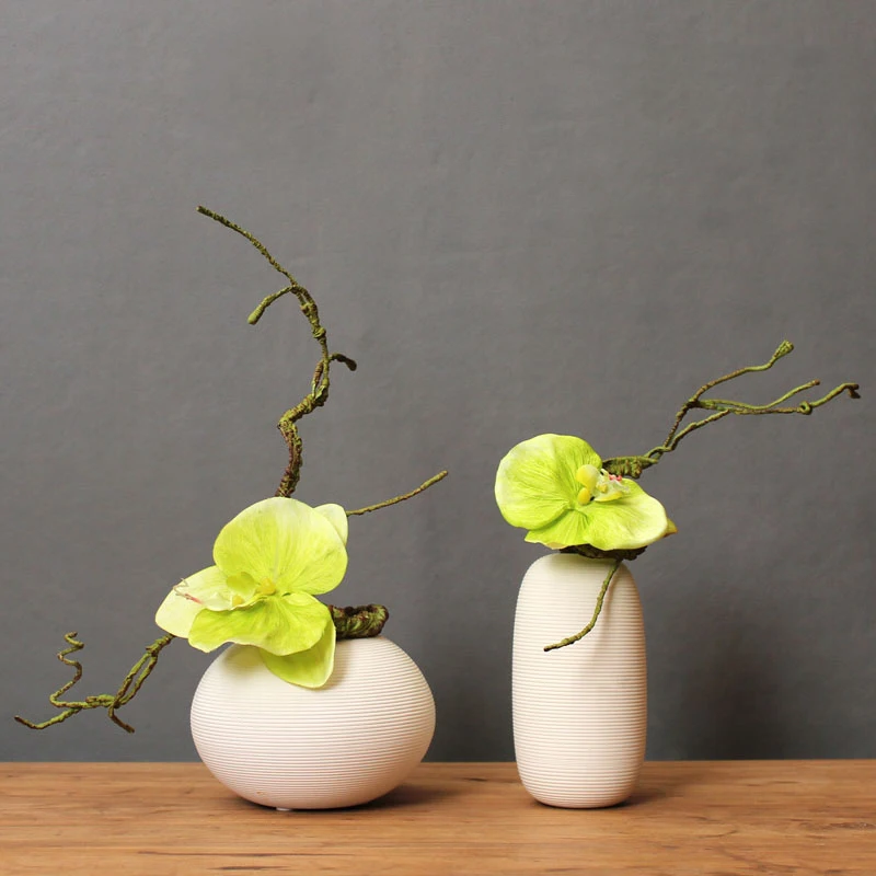 Современная минималистичная керамическая ваза + искусственный цветок для дома