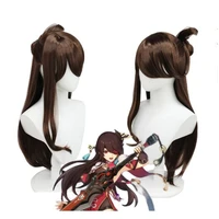 anime game wig traveler uncrowned dragon king game cosplay styling fixed bun heat resistant clothing synthetic hair headdress