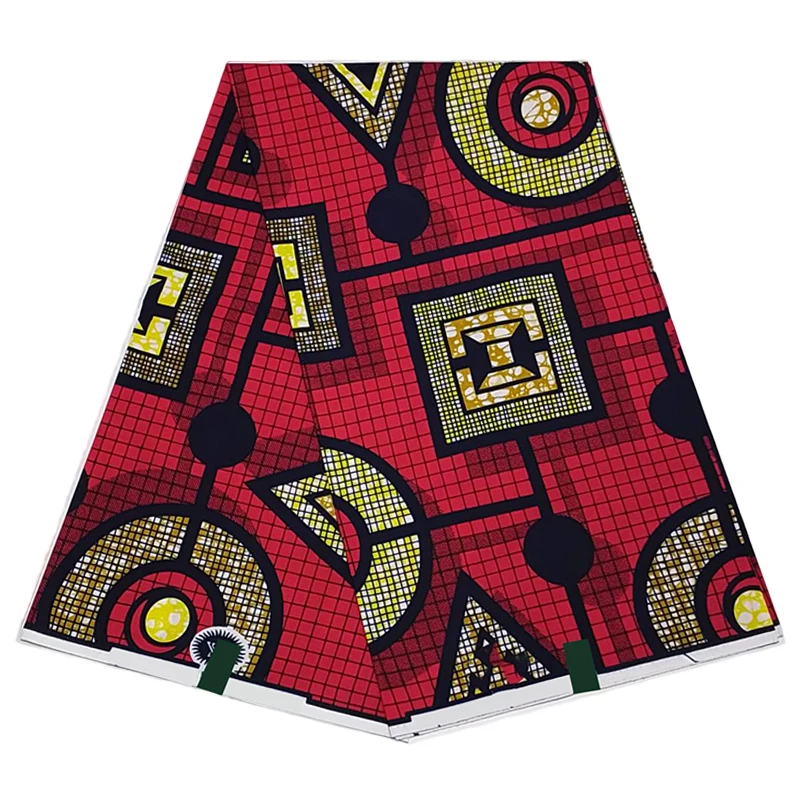 

100% Cotton African Wax Printed Sewing Fabric Material Nigerian Style High Quality 6 Yards For Dress Cloth Multiple Uses TN0617