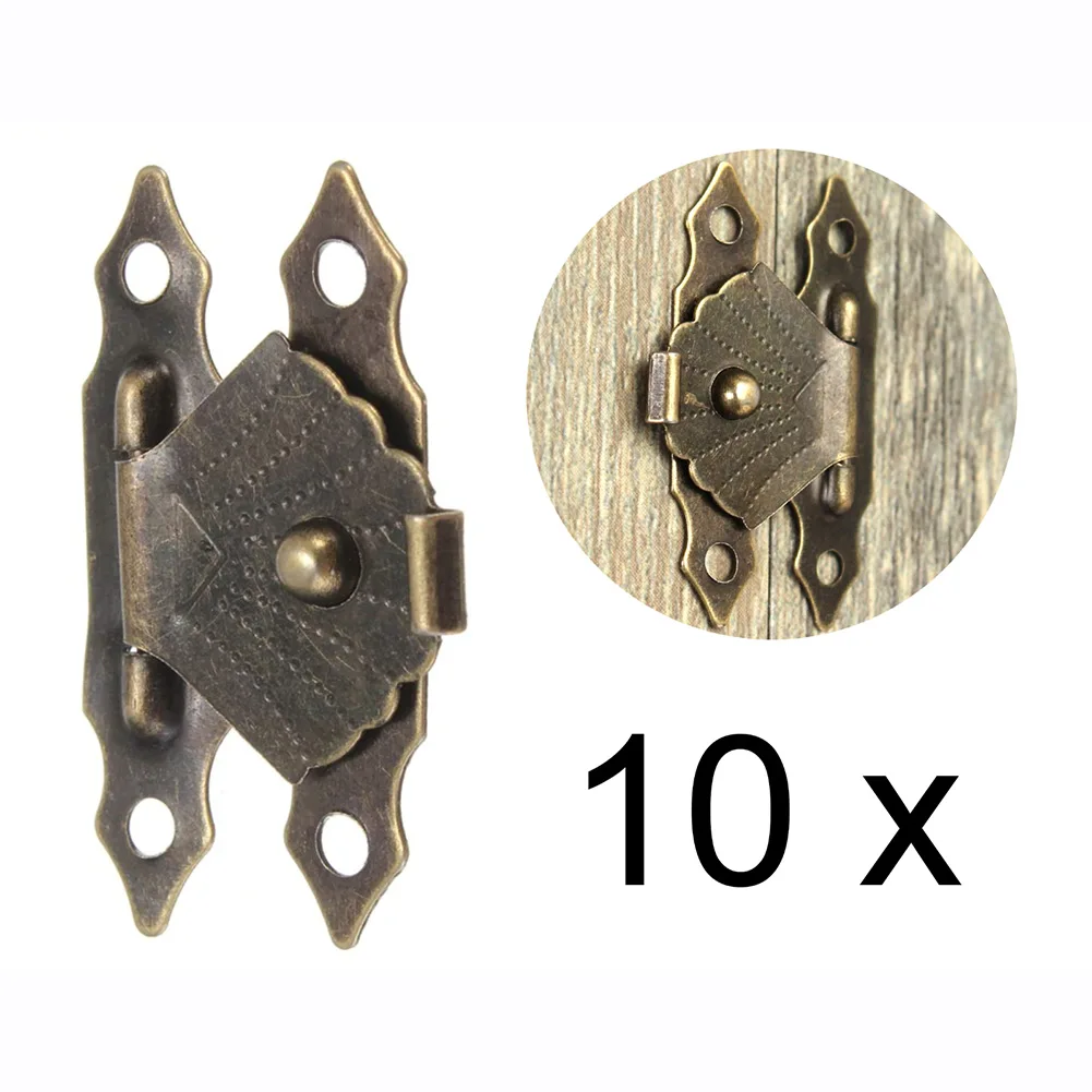 

10 Pcs Antique Bronze Iron Jewelry Box Padlock Hasps Latch Clasp Lock Wooden Box Toggle Hasp Latch Lock Furniture Hardware