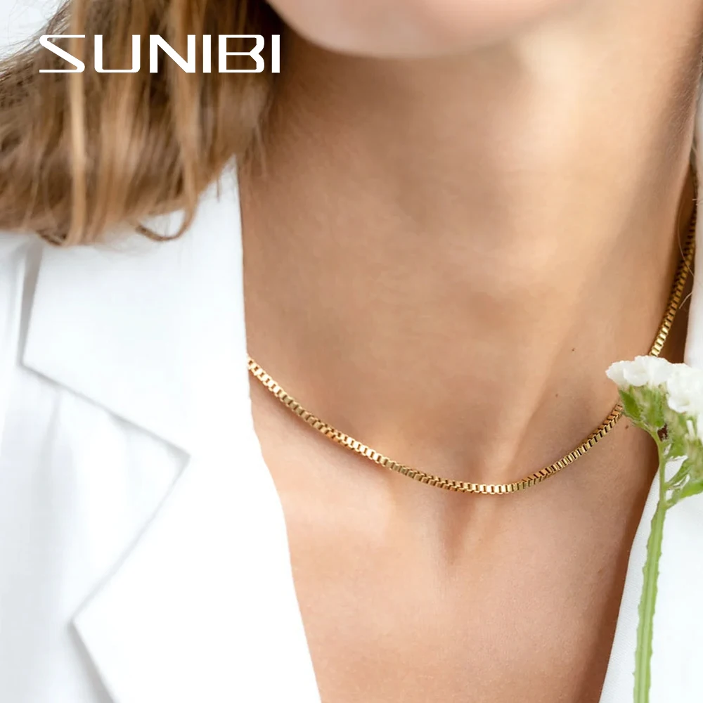 Chain Necklaces For Women Steel Gold Color Adjustable Necklace Colar Gift Jewelry Wholesale