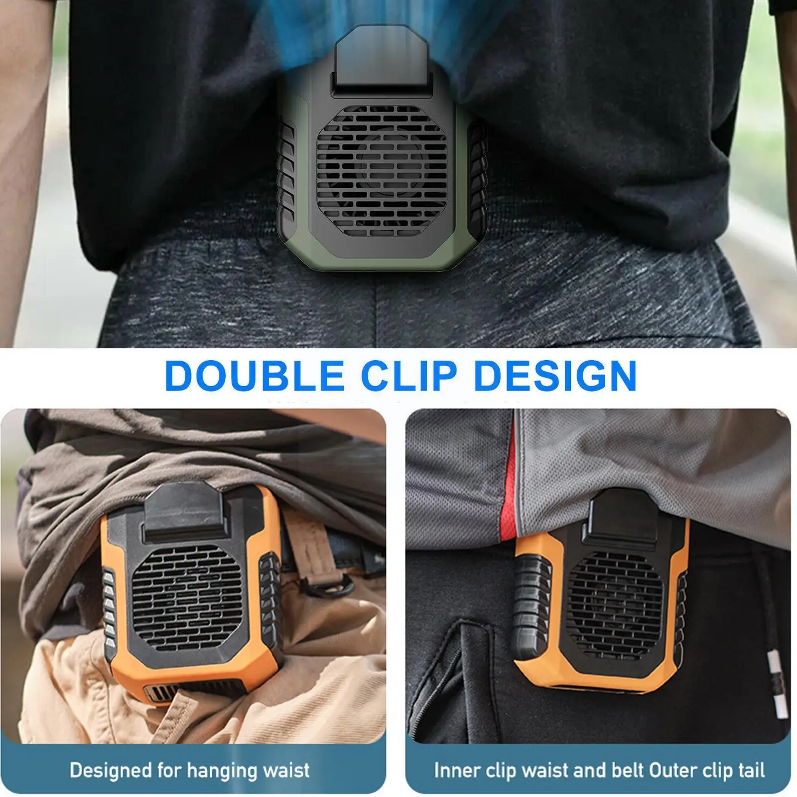 

6000ma Portable Waist Fan Usb Air Conditioning Hanging Mini Exhaust Outdoor Fan Cooling Fan Air Conditioning Artifac Neck S C1a4