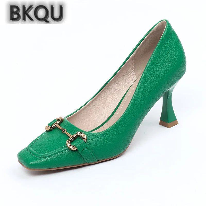 

2022 summer new fashion metal square-toe shallow-soled women's flat shoes all-match non-abrasive shallow soft-soled shoes