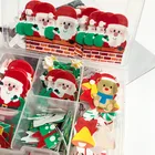 Смешанные съедобные клейкие вафли в виде мультяшного Санты, 100 шт., рисовая бумага, топперы для тортов и капкейков, декоративные рождественские товары для украшения тортов