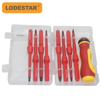 lodestar 8piece set tamper proof magnetic screwdriver bit hex torx screwdriver head flat repair precision insulated hand tool
