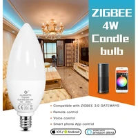 zigbee smart led light bulb dual white and color 4pcs led lamp bulb e14 e12 compatible with tuya app amazon alexa voice control