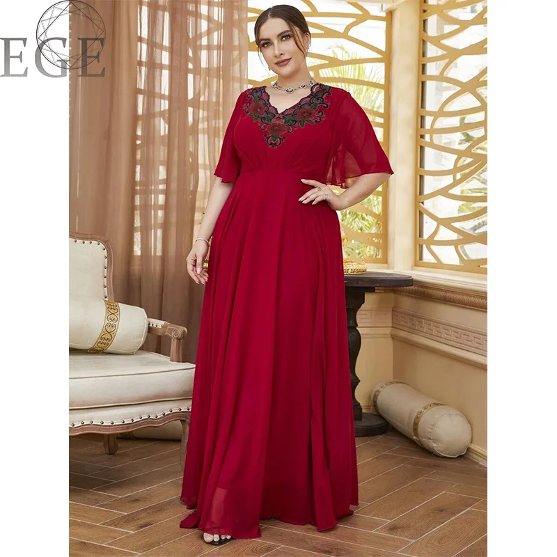 Red Evening Plus size Elegant Dresses For Chubby Women Elegant Casual Women Dresses Elegant Luxury Long Evening Dress 4XL