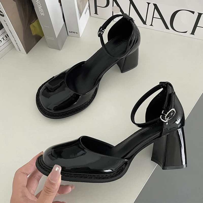 

Autumn Women High Heels Mary Janes Shoes Lolita Retro Party Pumps 2022 New Summer Chunky Sandals Brand Women Shoes Wedding Mujer