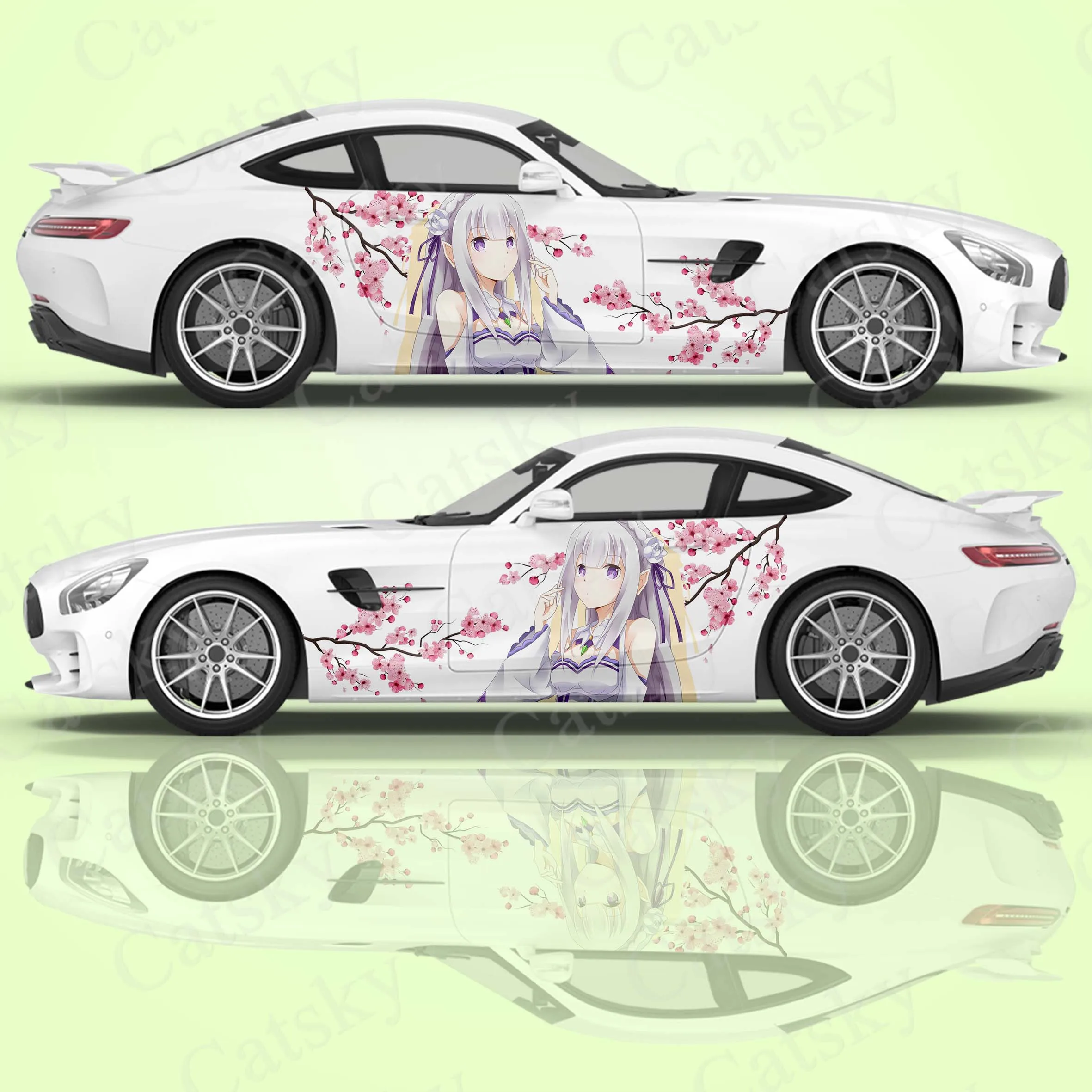 

Emilia Itasha Car Body Stickers Anime Itasha Vinyl Car Side Decal Sticker Anime Re:Zero − Starting Life in Another World