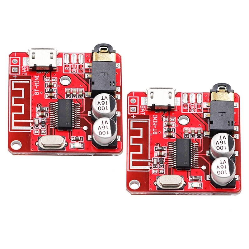 

2Piece XY-BT-Mini Red Bluetooth Audio Receiver Board Bluetooth 5.0 MP3 Lossless Decoder Board