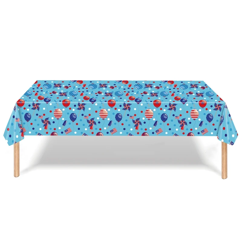 

Disposable Tablecloth American Independence Day 4th of July Table Cloth for Patriotic Party Memorial Veterans Day Decor