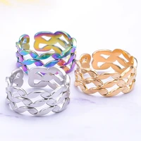 opening anillos hollow out streak ring stainless steel rings for women men vintage jewelry mujer accessories girl aesthetic gift