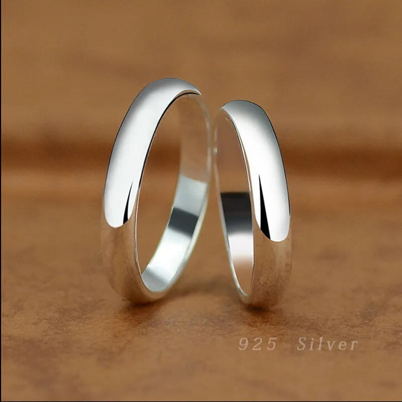 

925 Sterling Silver Male Female Couples Ring Finger Light Polishing Simple Elegant Circle Ring for Woman Man Fashion Jewellery