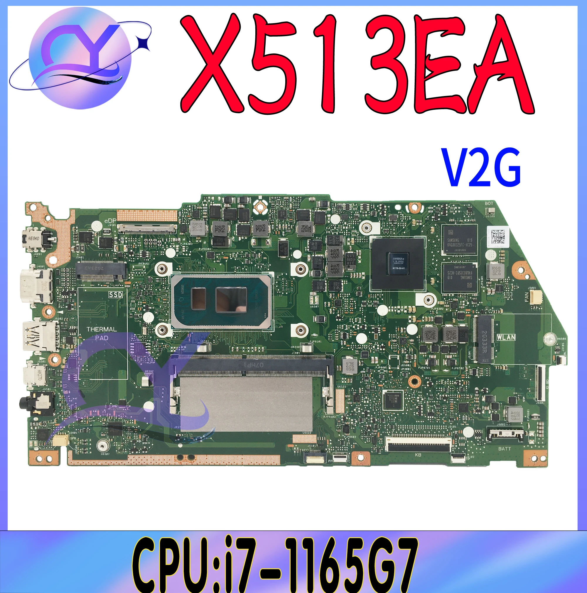 

X513EA Mainboard For ASUS X513EP R513E K513E F513E A513E X513EQ Laptop Motherboard With i3 i5 i7-11th Gen 8GB-RAM V2G or UMA