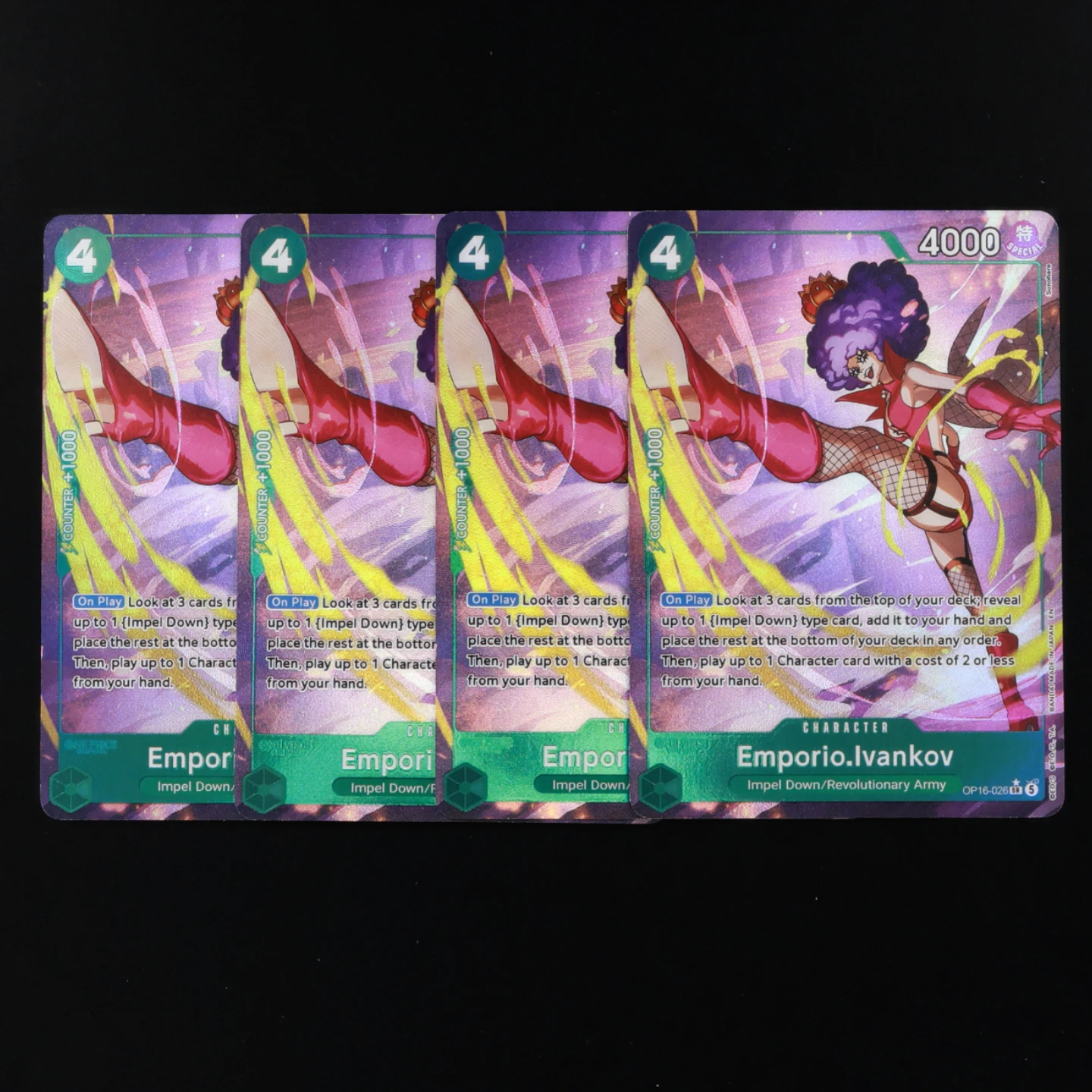 Фото Коллекционная карта OP16-026 Ivankov AA One Piece TCG OPCG, английская версия, 4 Cost, OP16, зеленая, с текстурной фольгой, аниме-карта №1