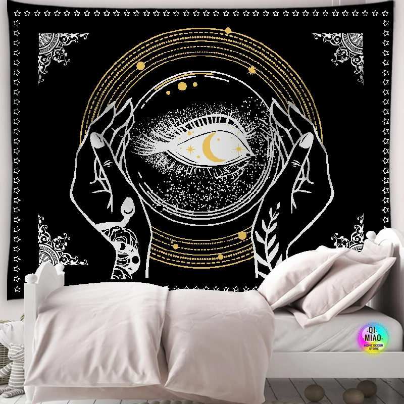 Солнце гобелен с Луной психоделическая настенная подвесная кавайная домашняя