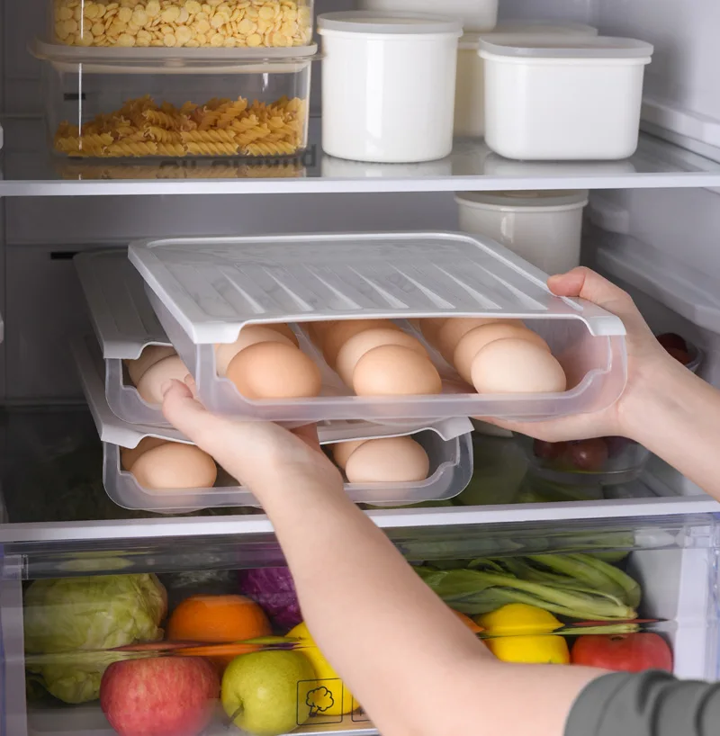 

Egg Carton Automatic Roll-off Egg Storage Refrigerator Fresh-keeping Box Shock-proof Anti-fall Breathable Egg Grid Drawer