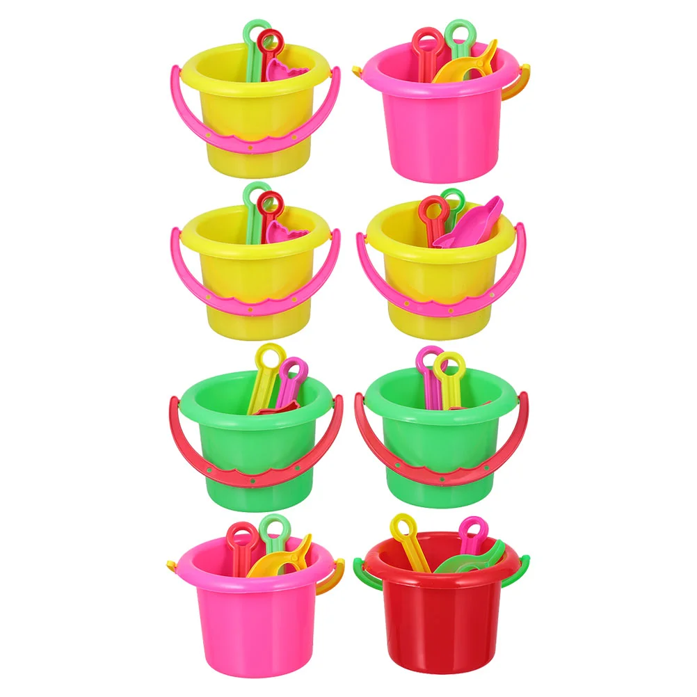 

8 Sets Beach Bucket Sand Toy Buckets Kids Playing Digging Plaything Playset Outdoor Mold Children