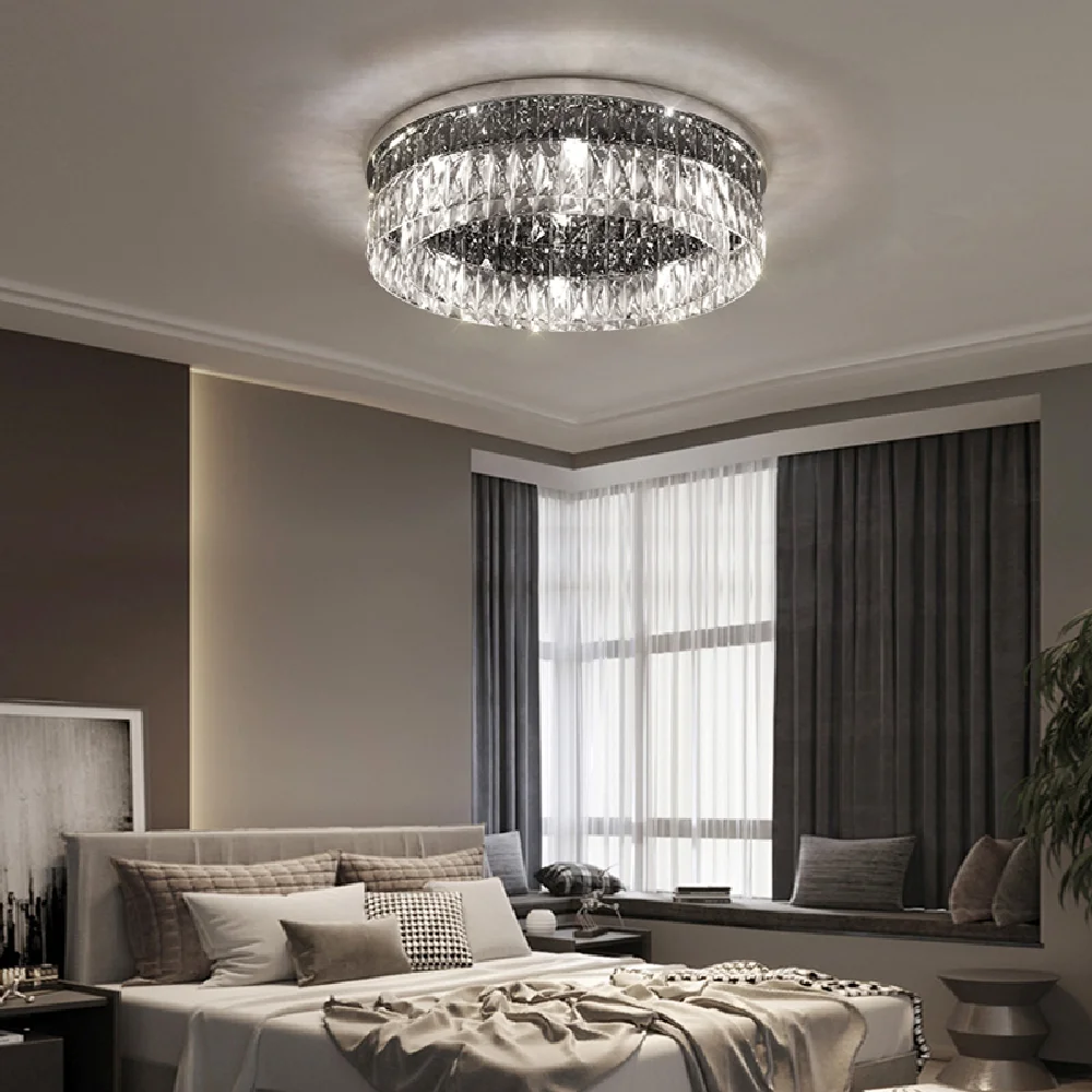 

LED Ceiling Lamp Indoor Lamparas De Techo Crystal Luxury Celling Lights 2022 New Trend For Home Decor Living Room Bedroom