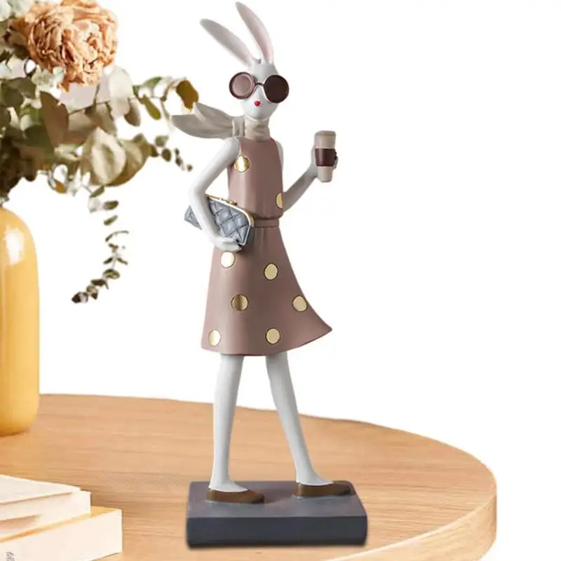 

Resin Rabbit Statue Rabbit Sculptures Home Decor Indoor Rabbit Statue Rabbit Figurines Collectibles Tall Resin Rabbit Statue