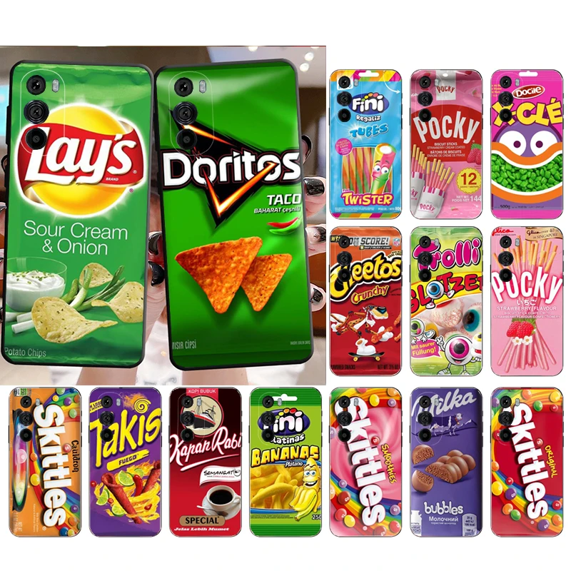 

Snacks Chocolate Biscuit Case for Moto E22i E32 E32S E13 E40 E30 E20 Edge X30 20 Lite 20Pro 30 Neo Ultra Fusion E7Power Plus