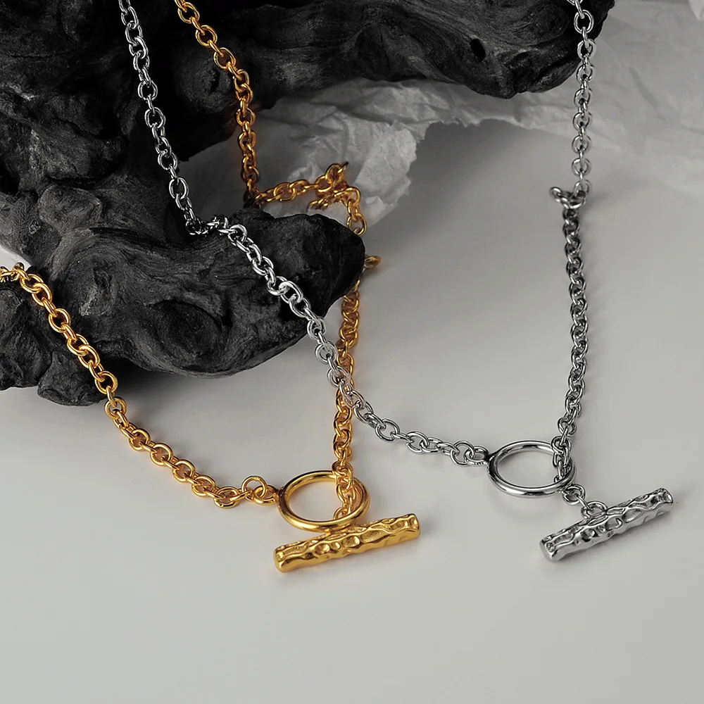 

Youth of Vigor Solid 925 Silver T-bar Closure 18K Gold Tone Chain Necklace Y1S2N1019