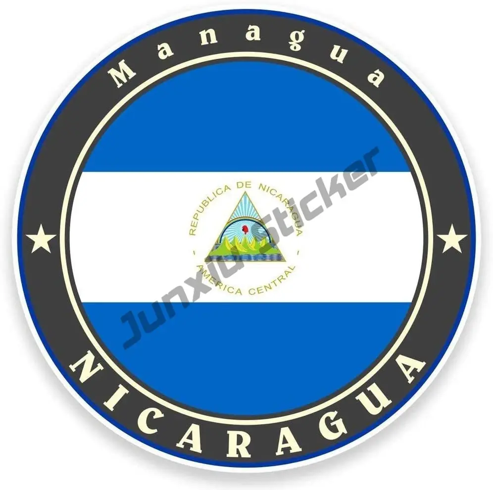 

Nicaragua Map with Flag Vinyl Sticker Self Adhesive Decal Laptop Car Bumper Sticker Travel Luggage Car IPad Sign Fun Car Decal