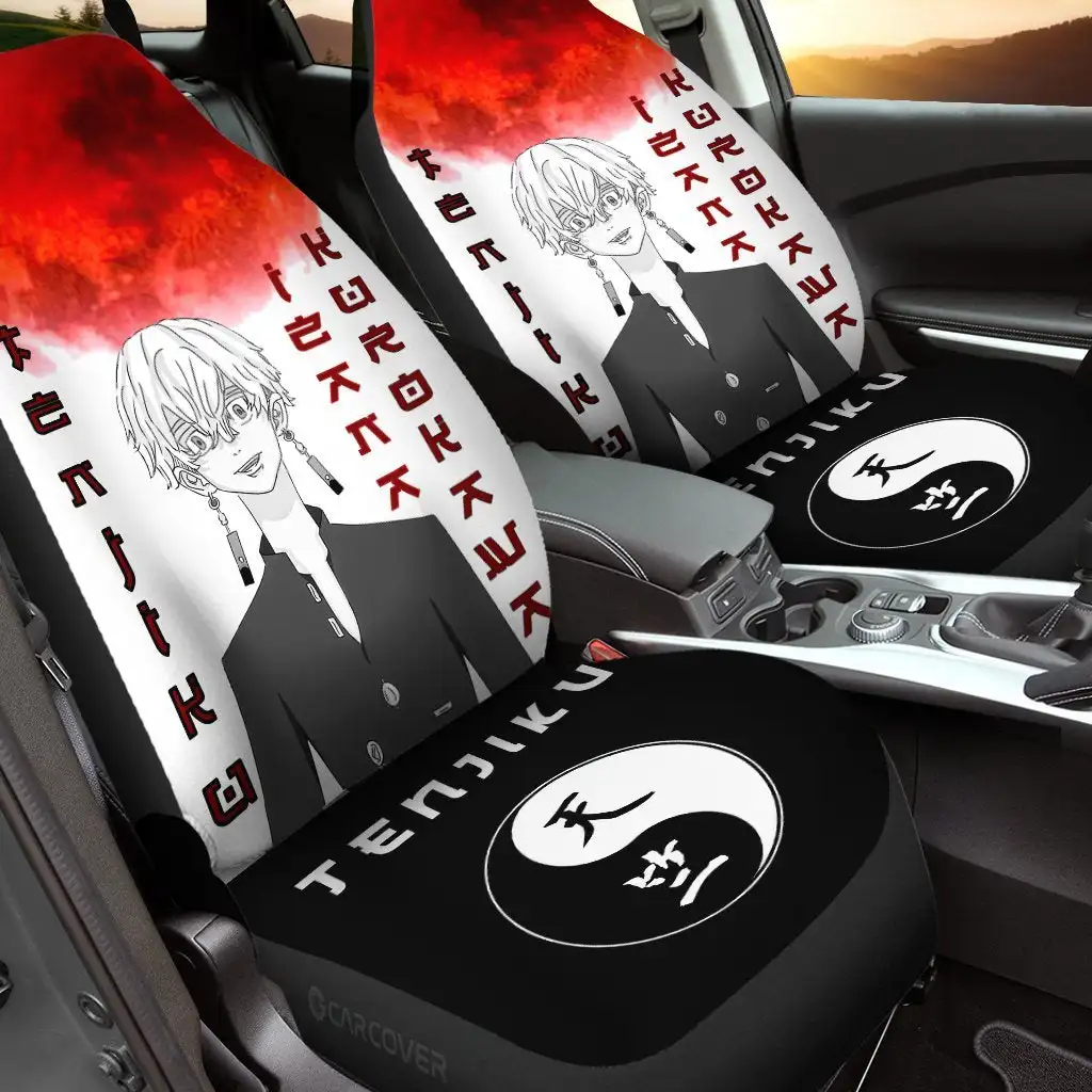 

Izana Kurokawa Car Seat Covers Custom Anime Tokyo Revengers Car Accessories,Pack of 2 Universal Front Seat Protective Cover