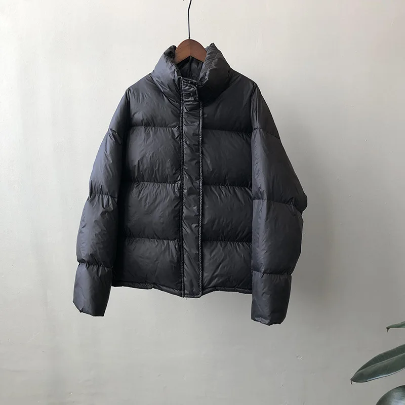 White Duck Down Jacket for Women 2022 Winter Stand Collar Short Student Bread Jacket Women