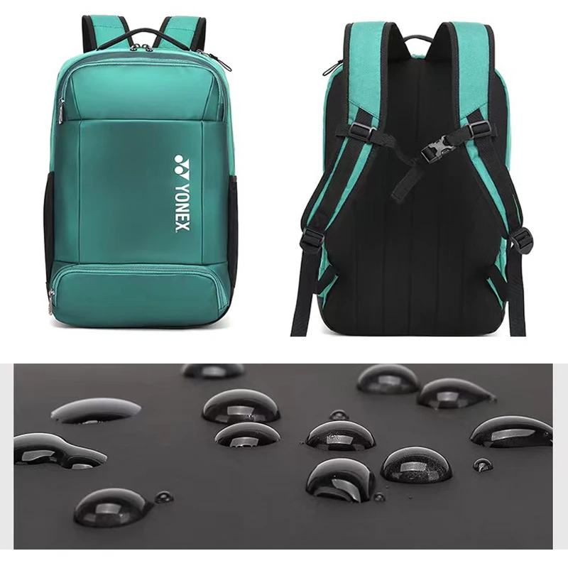 YONEX Ergonomic Leather Badminton Racket Backpack for 3 pcs Racquets High-end Professional Tennis Shoulder Bag With Compartment