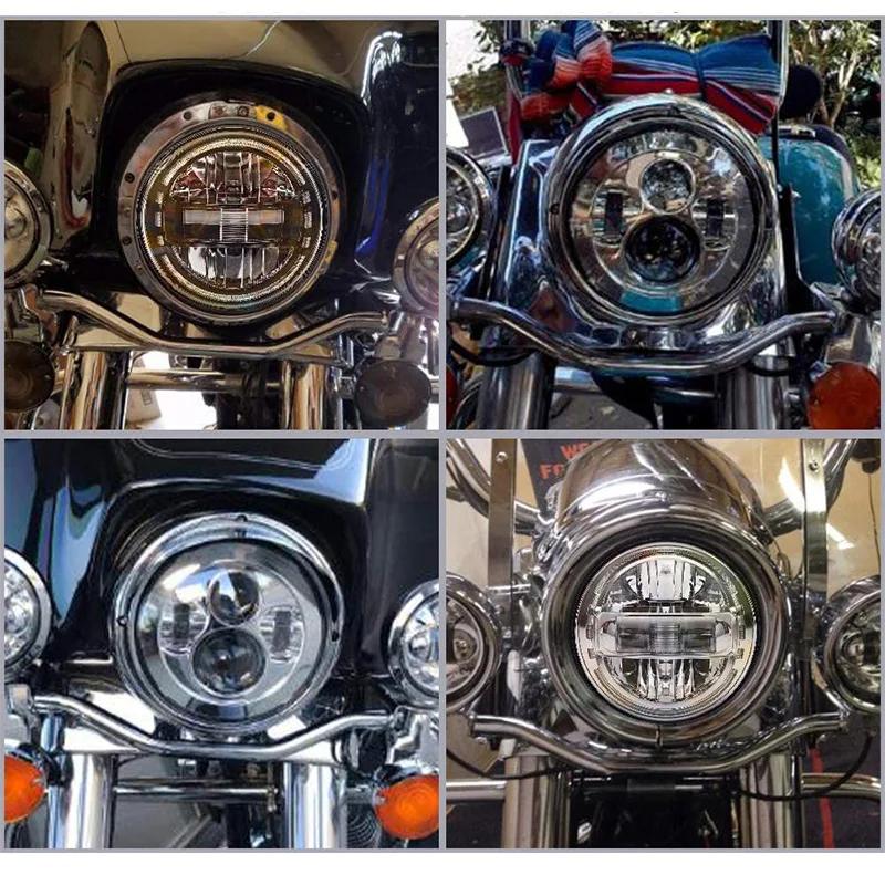 7-дюймовый черный/хромированный круглый адаптер для светодиодной фары Монтажное