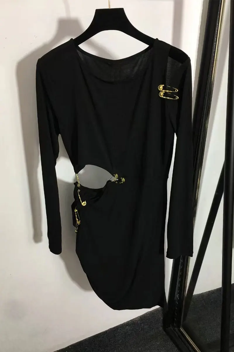 

Summer 2022 Women's Knitting Cutout Elegant Ladies Dress New Big Brand Fashion High Quality Long Sleeve Skirt y2k Clothes meet