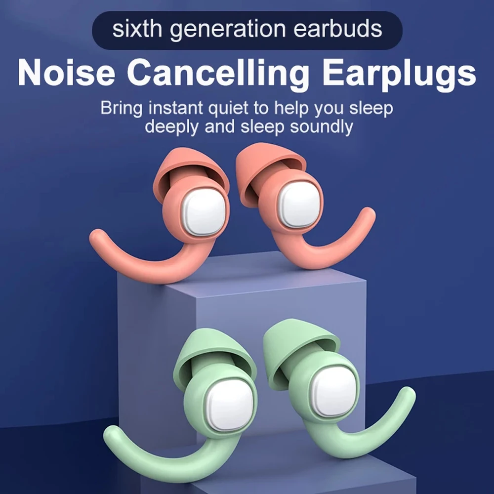 

Silicone Anti-Noise Plugs for Travelling 3 Layers Portable Earplugs Sleep Waterproof Sound Reduction Plug Ear Hearing Protection