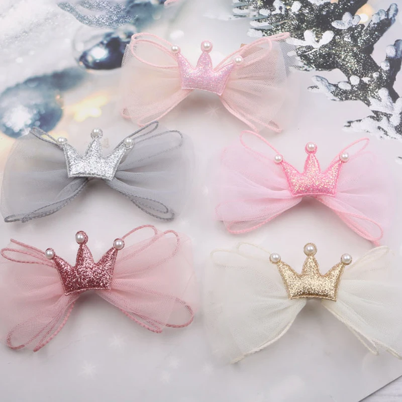 

Кобко корейские заколки для волос с принтом короны и бантиком, милые заколки для девочек, безопасные заколки для волос, головные уборы, Детс...