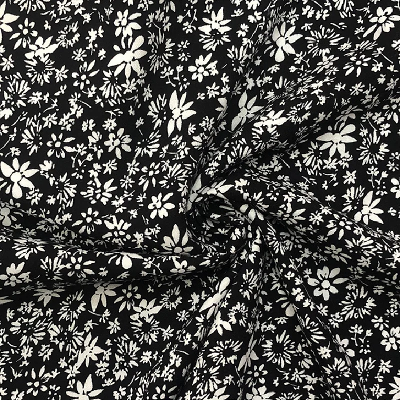 3/5/10M Ditsy Viscose Fabric Printed Cloth Sewing Quilting Fabrics For Dresses or Bedding Sheet - By the Meter Black/Green/Red |