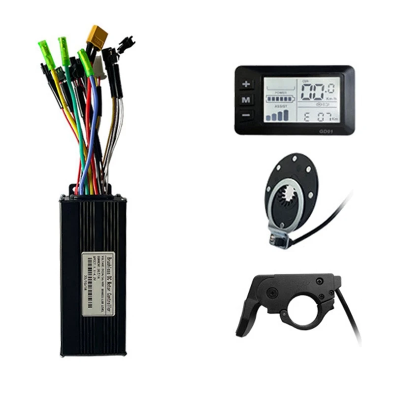 

36V 48V 750W 1000W Three-Mode 12 Tubes Brushless 30A Controller Throttle Brake Kit With LED GD01 Display E-Bike Parts