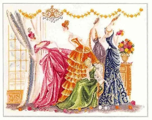 Amishop Gold Collection Набор для вышивки крестом Le Bal Ball Костюм танцевальной вечеринки Helene