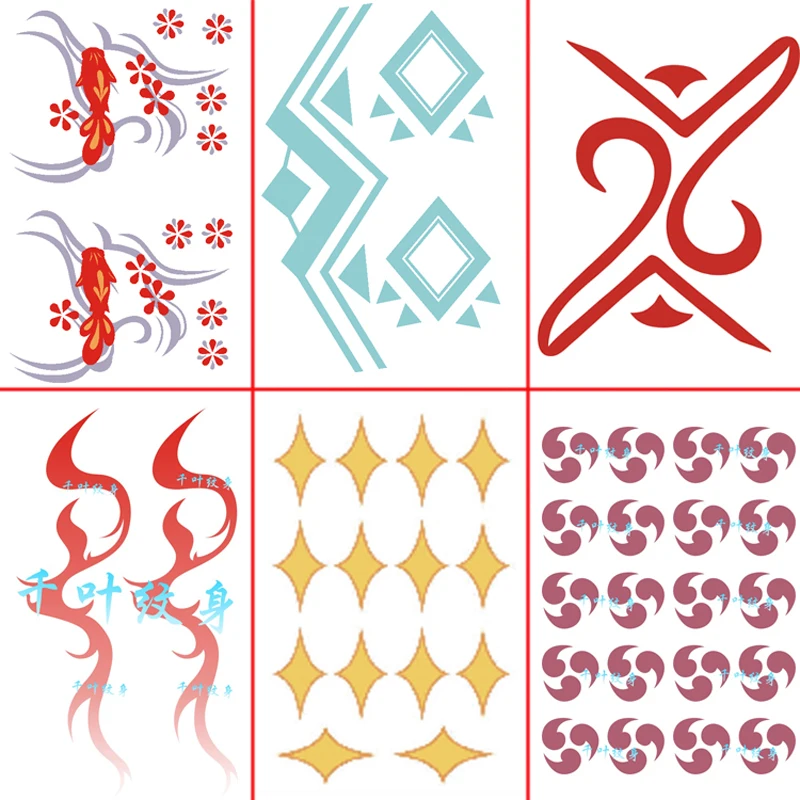 

Anime Tattoo Genshin Impact Ningguang Naganohara Yoimiya Sticker Cosplay Prop
