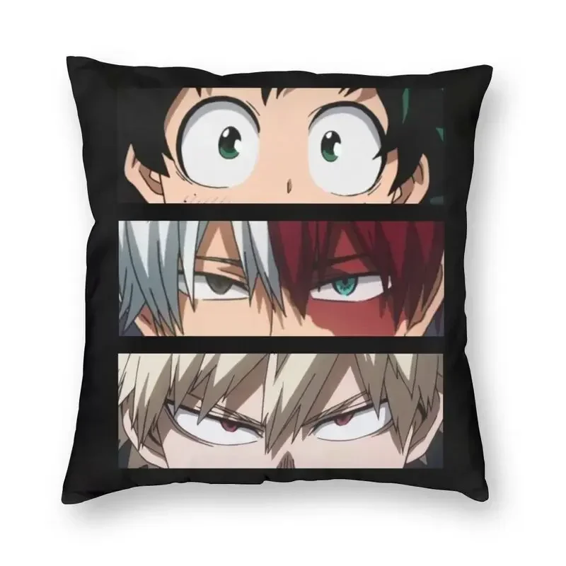 Аниме MHA Deku Todoroki Bakugo Квадратная Наволочка 40x40 См Хлопковая Декоративная Для