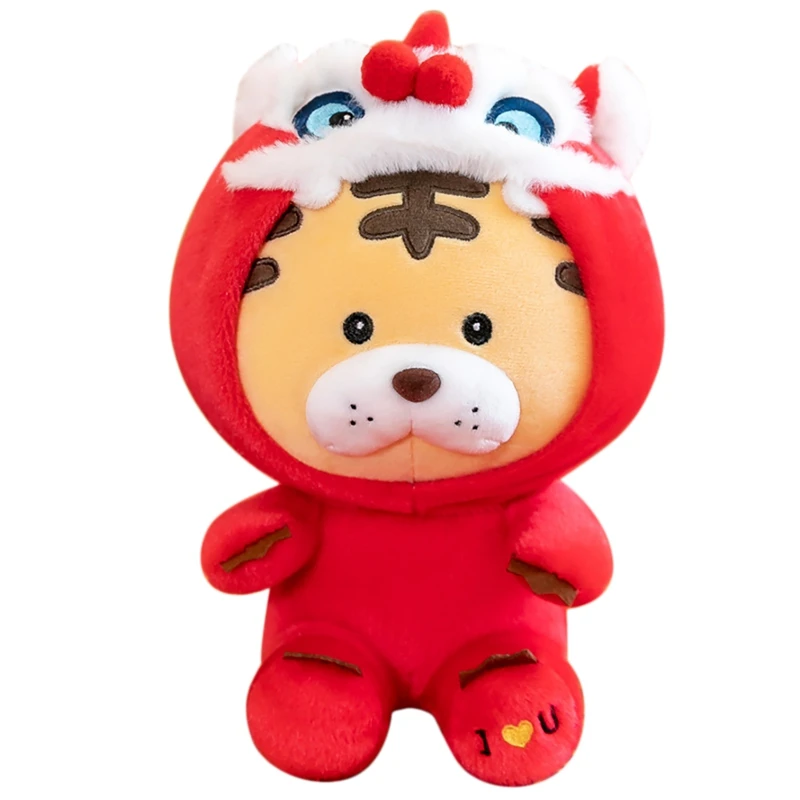 

24cm Tiger Figurine Plush Toy Children Toy Doll Animal Tiger Symbol Stuffed Toy New Year 2022 Toy