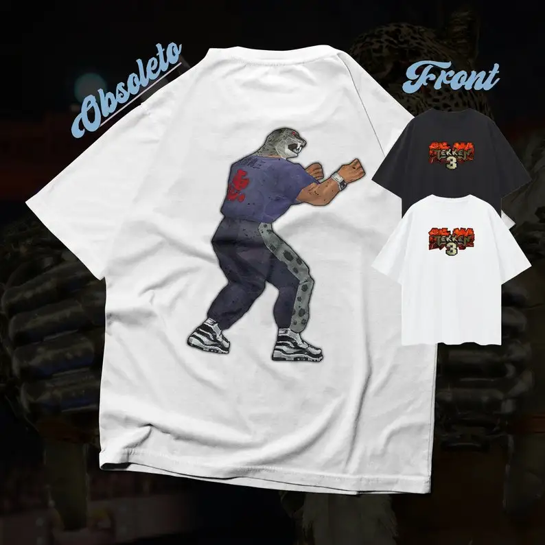 Ретро аркадная промо-футболка Tekken King ботинки NAMCO Bandai Oldschool для геймеров папы с