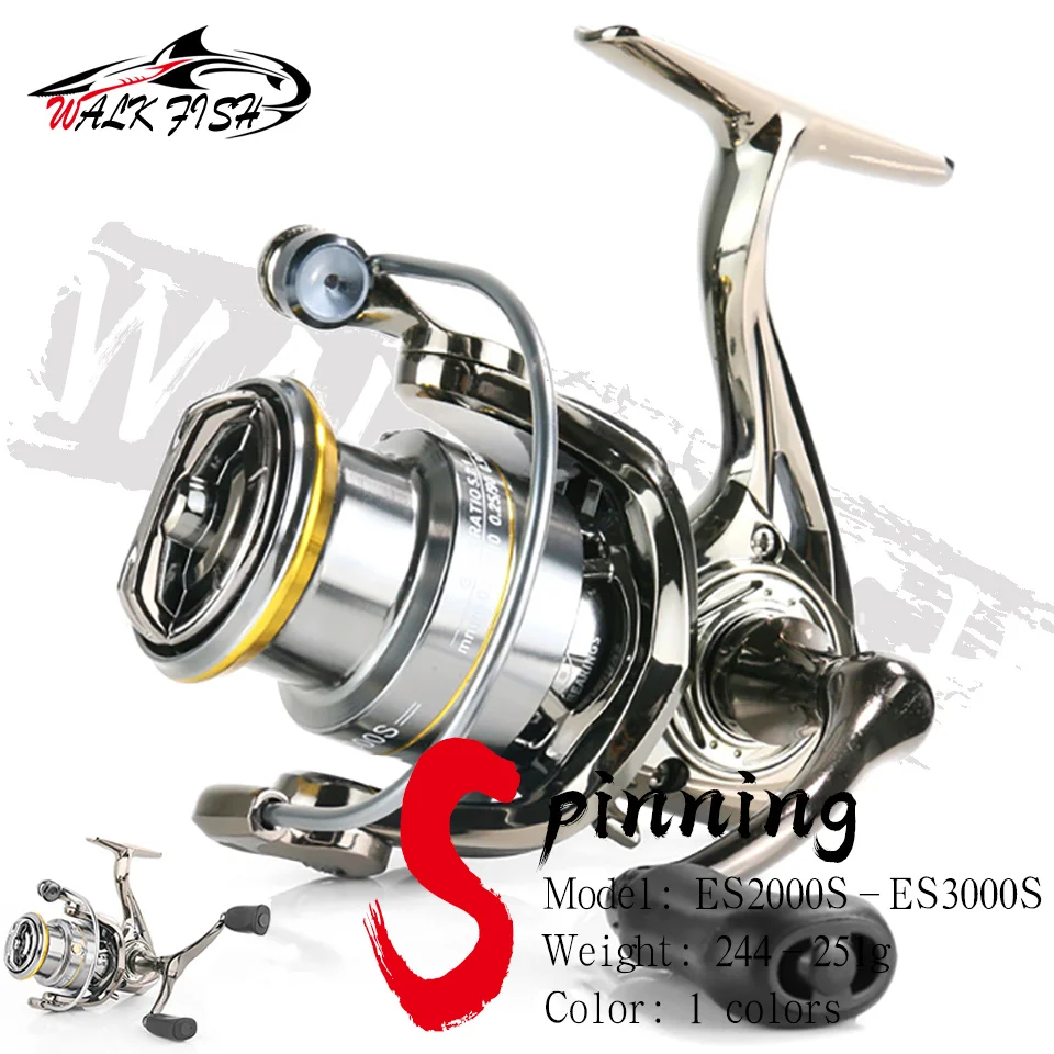 

WALK FISH металлическая Рыболовная катушка, модель ES2000-3000S Series 5 + 1BB, максимальное усилие фрикциона 8 кг, одинарный/двойной коленчатый спиннинг, металлическое колесо, пресноводная Снасть