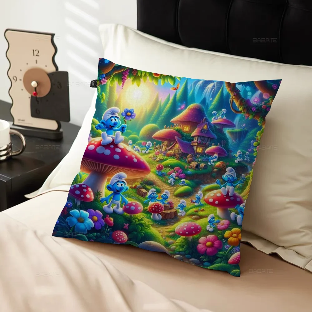 The S-Smurfs Cushion Cover 30x50 Polyester Sofa Cushions Decorative Throw Pillows Home Decoration Pillowcover