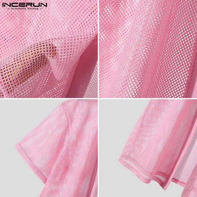 Топы INCERUN новинка 2024 Мужская пикантная блузка для отпуска в Корейском стиле