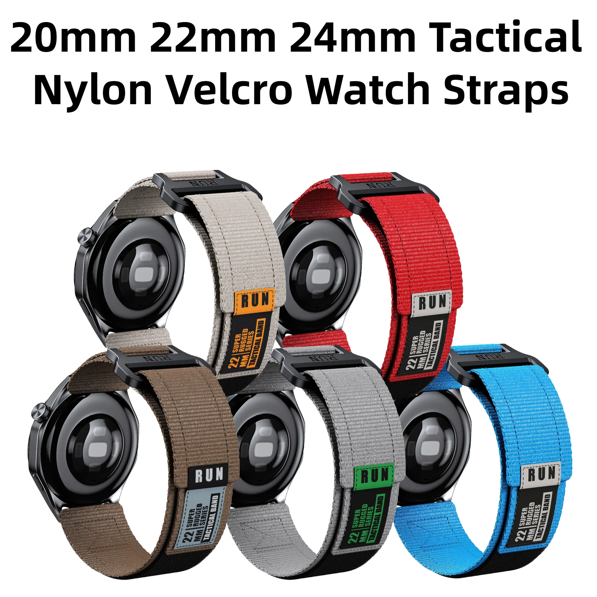 Ремешок нейлоновый быстросъемный для Samsung Galaxy watch 6 Huawei Watch GT Suunto 20 мм 22 24