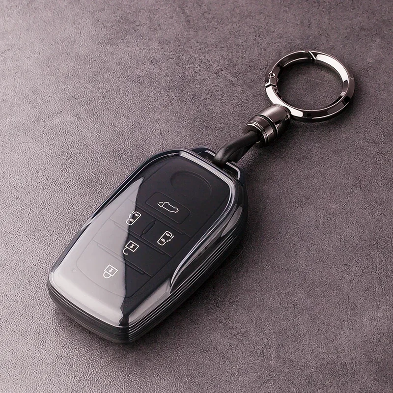 

Для TOYOTA Sienna RAV4 VENZA Mirai Hybrid Прозрачный Черный Мягкий ТПУ Транспортные средства Alphard Remote 4, 5, 6-кнопочный чехол для автомобильного ключа, брелок