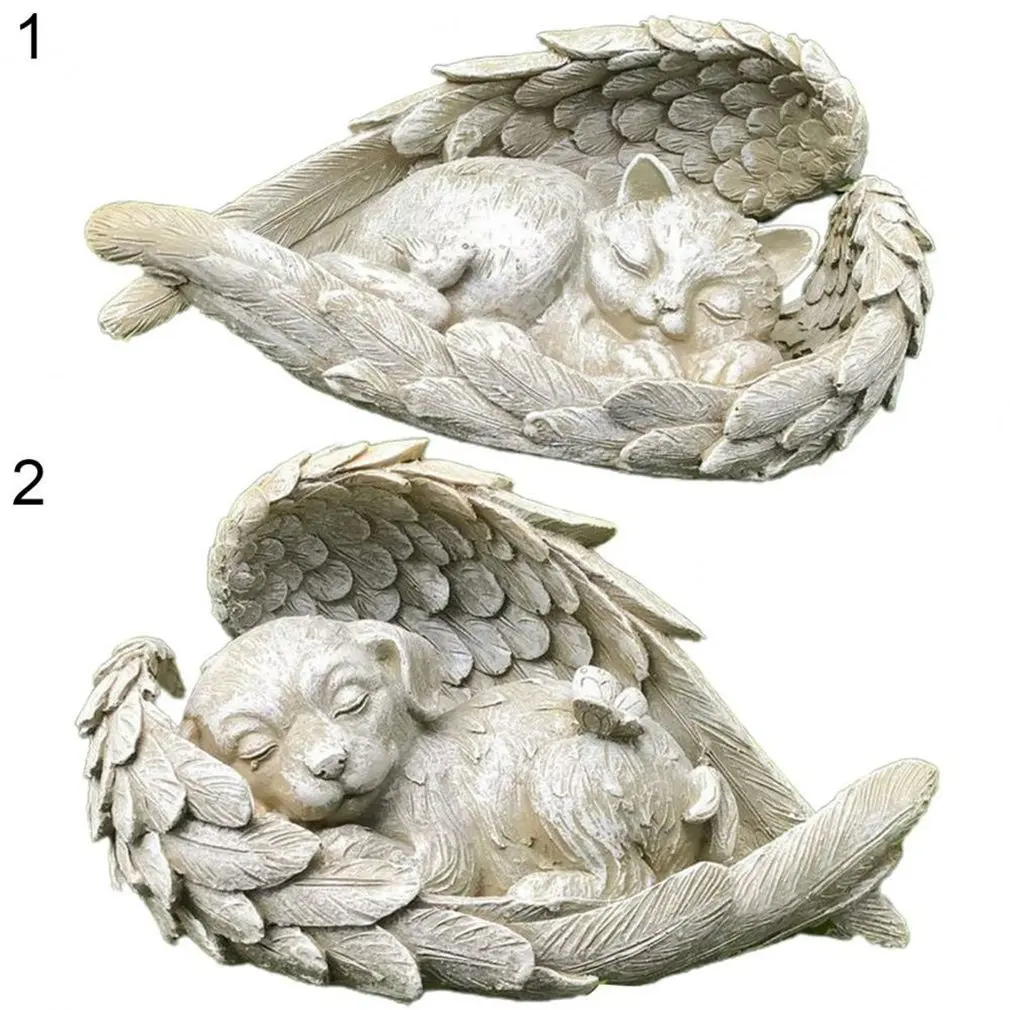 

Орнамент с мультяшным ангелом, полимерные украшения, креативный мультяшный ангел, собака, памятный надгробий для домашних животных, декора...