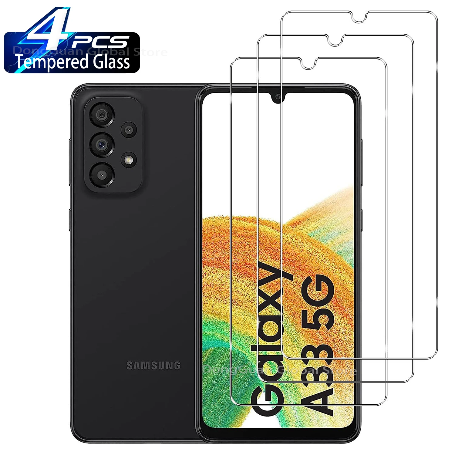 

4Pcs Tempered Glass For Samsung Galaxy A33 A34 A14 A24 A54 A22 A32 5G A12 A13 A23 S23FE 5G Screen Protector Glass Film