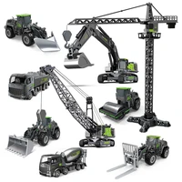155 abs alloy engineering farm bulldozer vehicle crane excavator static model children birthday boy toy set gift toys car