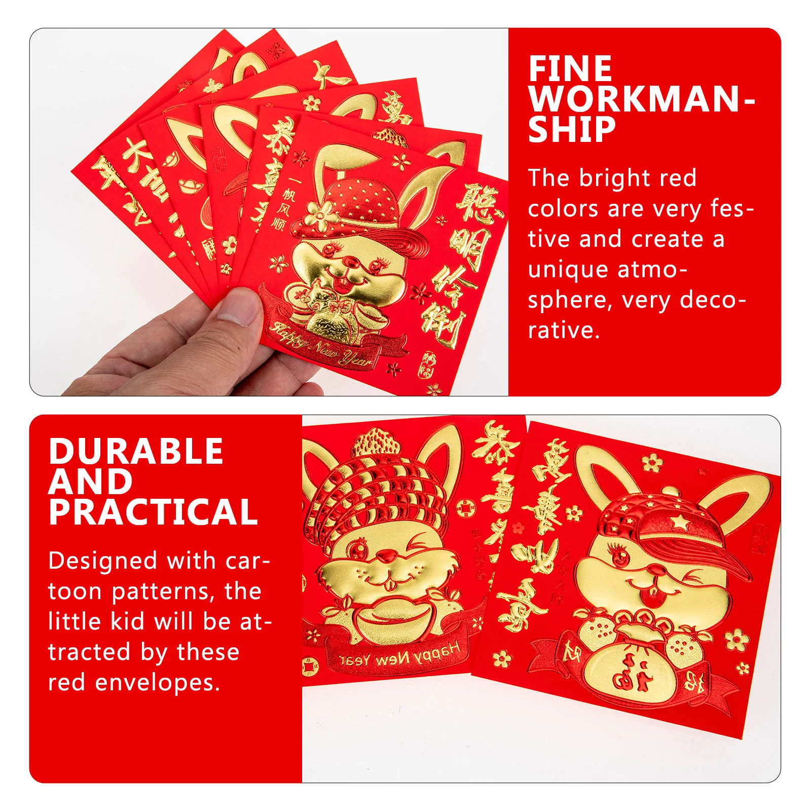 

Red Envelopes Money Year New Chinese Packet Packets Envelope Zodiac Rabbit Festivalspring Lucky Hong Bao Lunar Pocket Cash